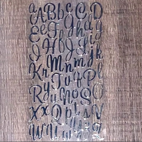 💞 New Silver Cursive Alphabet Letter Scrapbook Craft Stickers - Picture 1 of 2